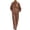 Coffee, variant on Women's 2 Piece Outfits Linen Pants Dressy Casual Sets Batwing Sleeve Shirt and Wide Leg Pants Suits
