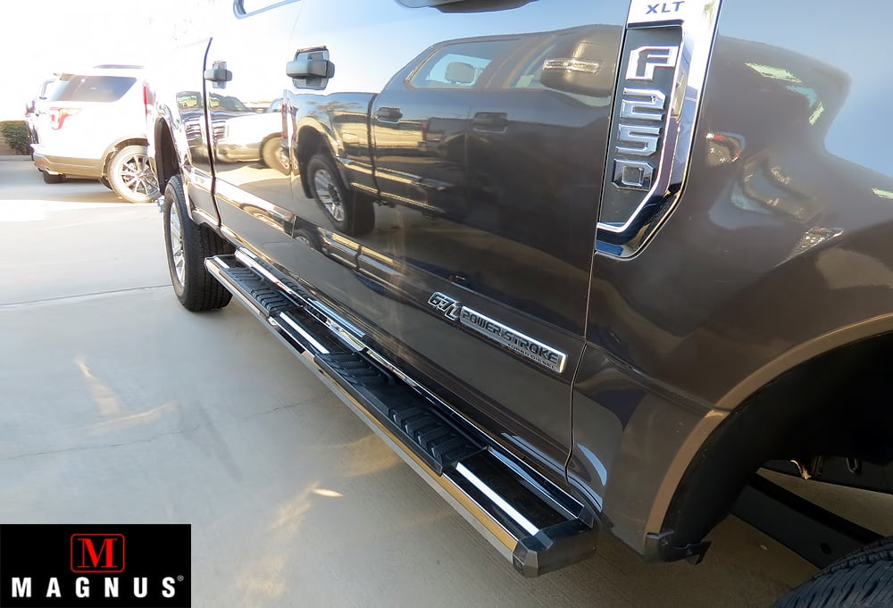 APS Chrome Stainless Steel OE Style Nerf Bars SideRails Compatible with 2015-2020 Ford F-150 & 2017-2020 Ford F-250 F-350 Super Duty SuperCrew Cab Pickup 4-Door 