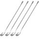 thumbnail image 1 of Cuchara de cóctel de acero inoxidable Cuchara de mango largo Cuchara mezcladora en espiral Mezclador de cóctel profesional 30 cm 4 piezas (Plata), 1 of 3