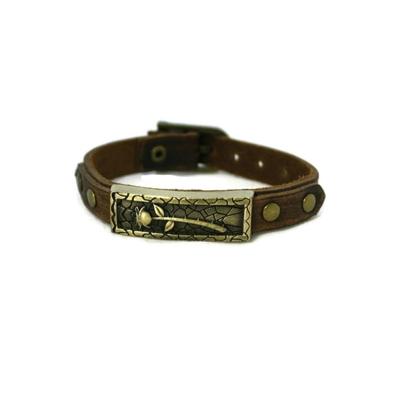 Studded Rose Leather Essential Oil Bracelet Unisex