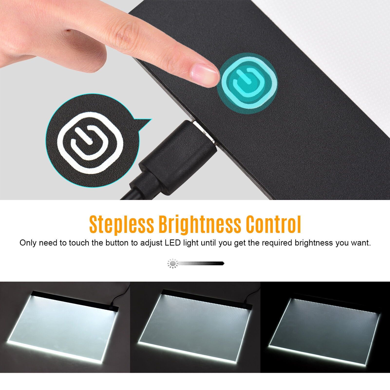 Light A3 Copyboard Ultra-thin LED Light Pad Stepless Brightness Translucent Drawing Board USB Powered For Artist Animation Sketching Architecture Calligraphy Stenciling