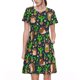 thumbnail image 1 of Balery Cute Hedgehogs Cactus Blue Vestidos sueltos de manga corta para mujer, vestidos de verano 2025, vestidos casuales de corte A con vuelo., 1 of 6