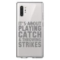 thumbnail image 1 of DistinctInk Clear Shockproof Hybrid Case for Galaxy Note 10 PLUS (6.8" Screen) - TPU Bumper Acrylic Back Tempered Glass Screen Protector - It's About Playing Catch & Throwing Strikes, 1 of 1