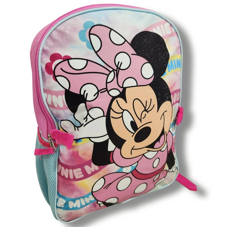 Minnie Mouse Pink Full Size 16 Inch Backpack with Detachable