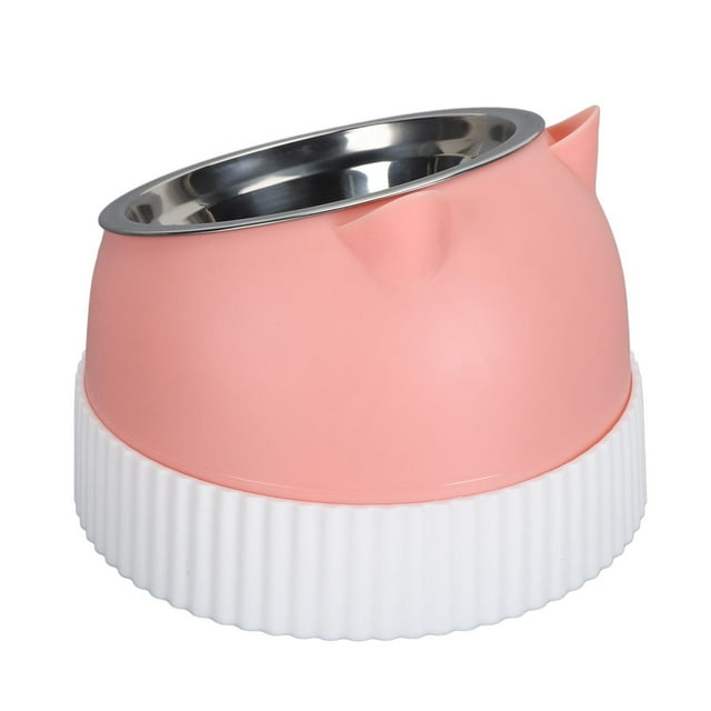 Cuenco Elevado Para Gatos, Inclinado 15, De Plástico Antideslizante, Comedero Más Lento, Cuencos Dobles Para Gatos Y Cachorros, Diseño De Máxima Comodidad, Fácil De Limpiar,