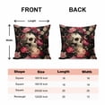 thumbnail image 6 of Throw Pillow Covers 20x20 Inch Set of 2 Skull with Roses Halloween Decorative Pillow Covers Roses Flowers Cushion Cover Pillowcase for Sofa Couch Bed Home Decor, 6 of 9