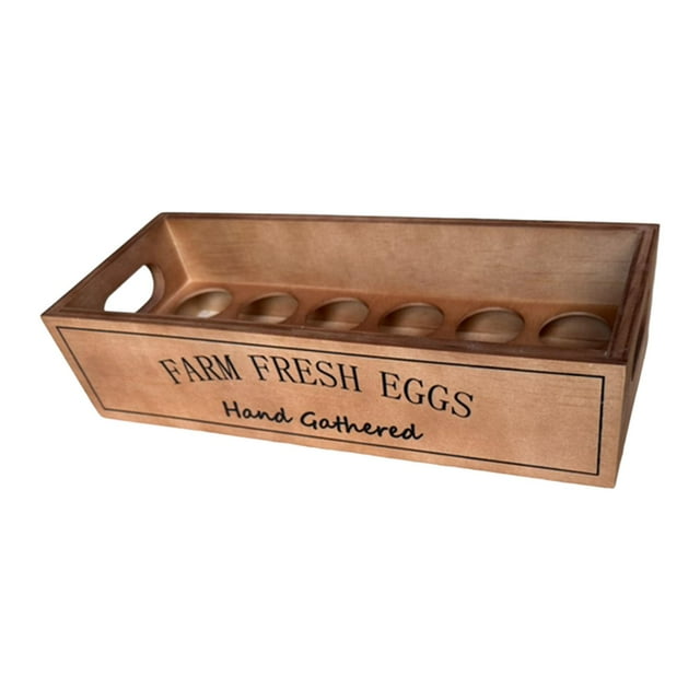 Organizador apilable para huevos de madera, cesta de almacenamiento apilable para exhibición de huevos de Pascua de granja, pollo, , codorniz,