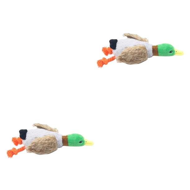 Greeniant Juguete con sonido para mascotas, forma de pato de peluche, Animal para masticar, entrenamiento interactivo, morder, juguetes Soga 2piezas