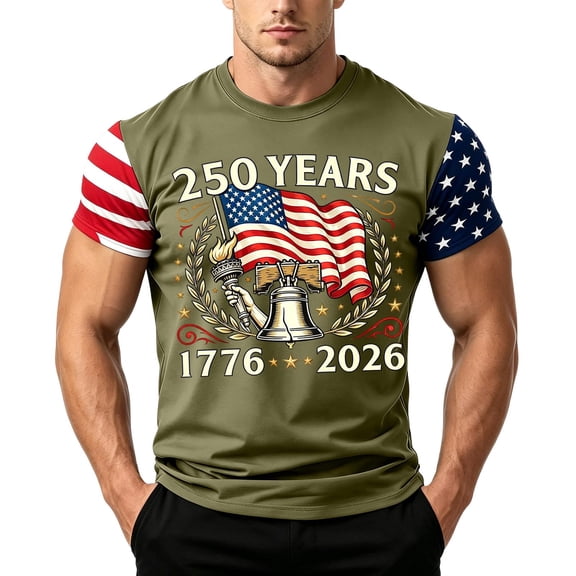LWavelet Men's 250 Anniversary USA Shirt American Flag T Shirt 250 Years America Anniversary Shirt Patriotic Shirts Tops