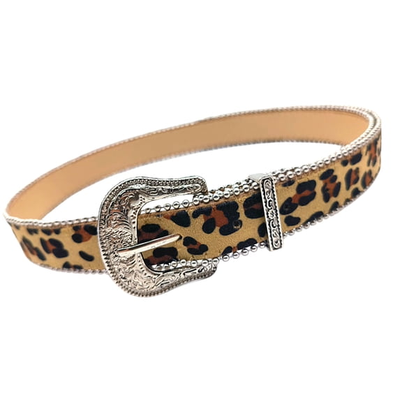 COOLHOOD Leopards Print Belt Adjustable Belt Velvets Waistband Unisex Belt Trendy Waistband for Men and Women