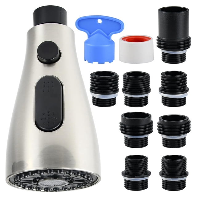 Cabezal para grifo de cocina Beati Faucet de 3 modos de rociado, níquel cepillado