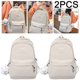 thumbnail image 1 of 2 Uds Bolsas Libros Informales Mochila Mujer Gran Capacidad para Al Aire Libre () Blanco, 1 of 5