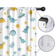 thumbnail image 4 of Blackout Kids Curtains,White Cartoon Dinosaurs UFOs Stars Pattern Childrens Insulated Curtains Set Of 2,Bedroom Essentials,Toddler Room Decor 42"x84", 4 of 5