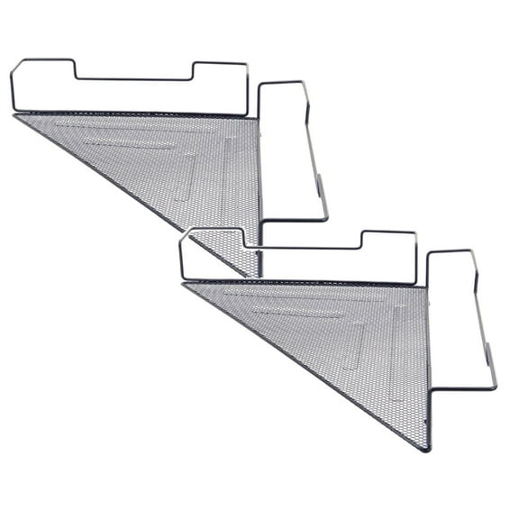 Clearance Rack under $10 Floating Corner Shelf Wire Desk Sundries Storage Rack Cubicles Hanging Corner Shelf Corner Hanging Shelf Black Shelf 2PC