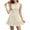Beige, variant on Hulanddfd Women's Dress Crew Neck Jacquard Sleeveless Solid Color Dress Wine Size S