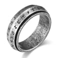 thumbnail image 1 of Anillo de acero de titanio giratorio con texto vikingo nórdico para hombre, joyería para aliviar el estrés y la ansiedad emocional, 1 of 5