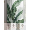 thumbnail image 6 of Palm Leaves Tropical Sheer Curtains 108 Inch Length 2 Panels Set Window Treatments, Green Botanical Summer Rod Pocket Semi Curtains for Living Room/Bedroom/Kitchen Décor, 104"W x 108"L, 6 of 7