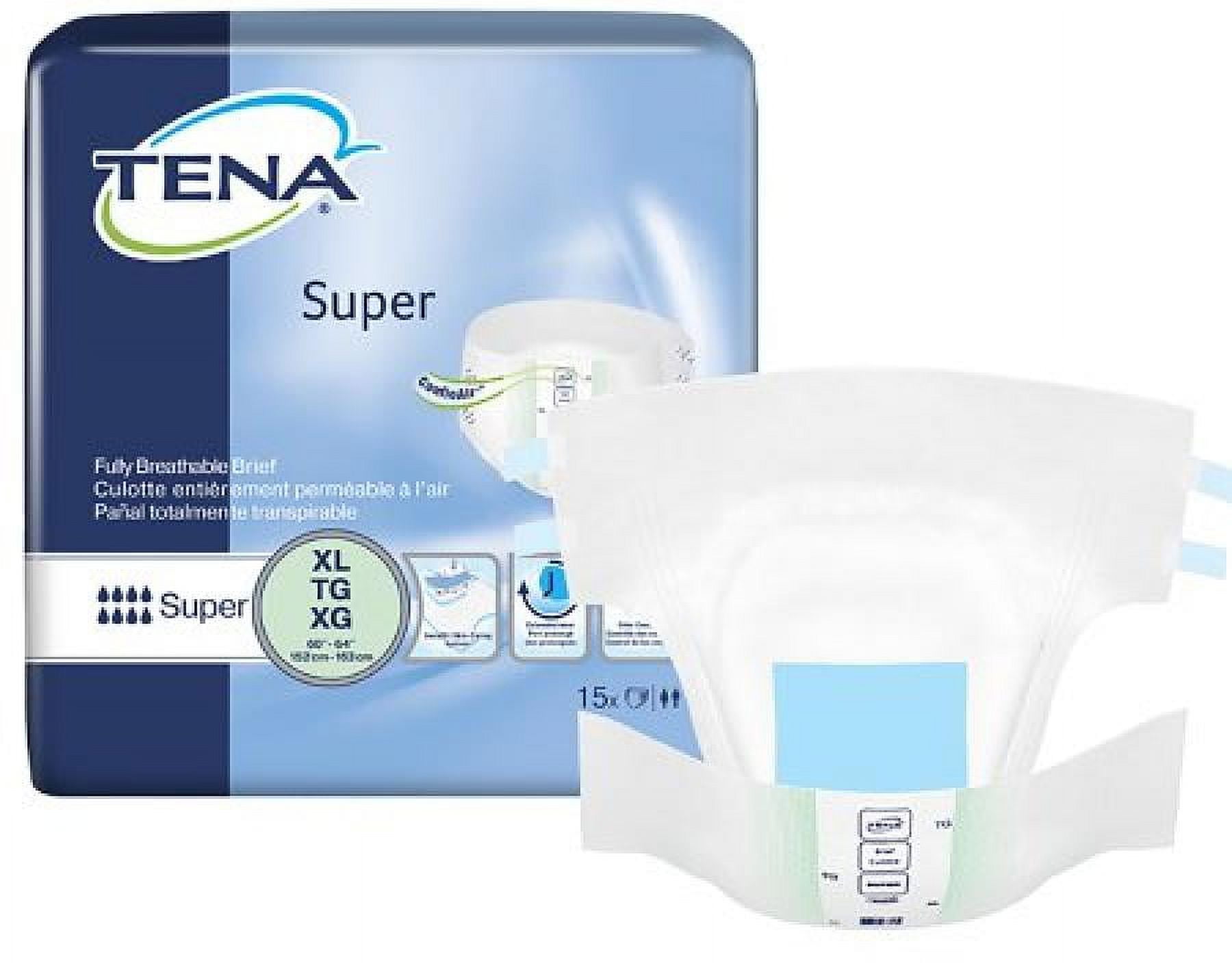 TENA Super Briefs, Unisex, Heavy Absorbency, X-Large, 15 Count
