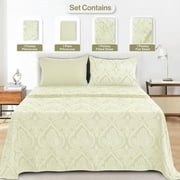 Lux Decor Collection 4 Piece Twin XL Bed Sheets Set - Luxury Soft Microfiber Bed Sheets Set Deep Pocket - Twin XL, Ivory