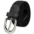 thumbnail image 3 of Falari Men Women Canvas Elastic Fabric Woven Stretch Braided Belt - Black Medium, 3 of 6