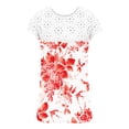 thumbnail image 5 of up to 60% off Gifts Usmixi Shirts for Women Sexy Lace Patchwork Hollow out Loose Fit Pleated Hem Tee Tops Summer Trendy Floral Short Sleeve Round Neck Ladies Blouses Orange s, 5 of 5