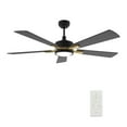 thumbnail image 3 of Smaair 52" 5-Blade Black and Gold Ceiling Fan with LED Light Kit & Remote Control, 3 of 9