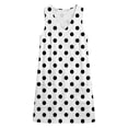 thumbnail image 4 of QUNYINEY A Line Womens Sun Dresses Beach Mini Sleeveless Polka Dot Tank Dress with Pockets V Neck Casual Vacation Loose Fit Dresses, 4 of 6