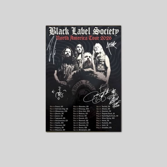 Black Label Society 2026 Tour Poster Music Poster size 24''x36'' The Orange Shop