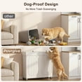 thumbnail image 4 of Double Kitchen Trash Can Cabinet, 2 × 13 Gallon Dog Proof Wood Garbage Can with Flip Out Lid, Farmhouse Hidden Trash Recycling Bin with Wheels for Indoor, 29.5" L × 12.6" W × 27.5" H, White, 4 of 7