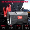 thumbnail image 3 of KOPUO 6000A Car Battery Jump Starter, 12V Jump Box with Storage Bag, Portable Car Jumper Starter for 8.5L Gas/6.5L Diesel Engine, Emergency Rescue and Camping Essentials, 3 of 11