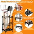 thumbnail image 2 of Goobetter Garden Tool Organizer,3 Tier Yard Tool Tower Rack for Garage Organization Storage,Heavy Duty Metal Garden Tool Stand Up to 35 Long-Handled Tools/Rakes/Brooms for Shed,Yard, 2 of 7