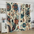 thumbnail image 4 of Bohemian Floral Curtains, Vintage Floral Natural Botanical Peris Pattern Window Treatments, Blackout Curtains for Bedroom Living Room42X84x2 Inch, 4 of 6