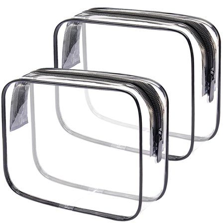 2pcs Clear Toiletry Bag for Traveling,Travel Toiletry Bag, Carry On Airport Airline Compliant Bag Quart Sized Clear Makeup Bags for Travel.