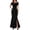 Black, variant on Leeye One Shoulder Off the Shoulder Short Sleeve Boat Neck Long Dresses for Wedding Proms Party Graduation, Polyester, Black, 1PC, L (Women's)