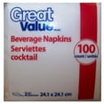 thumbnail image 1 of Great Value Beverage Napkins 100 count, 1 of 1