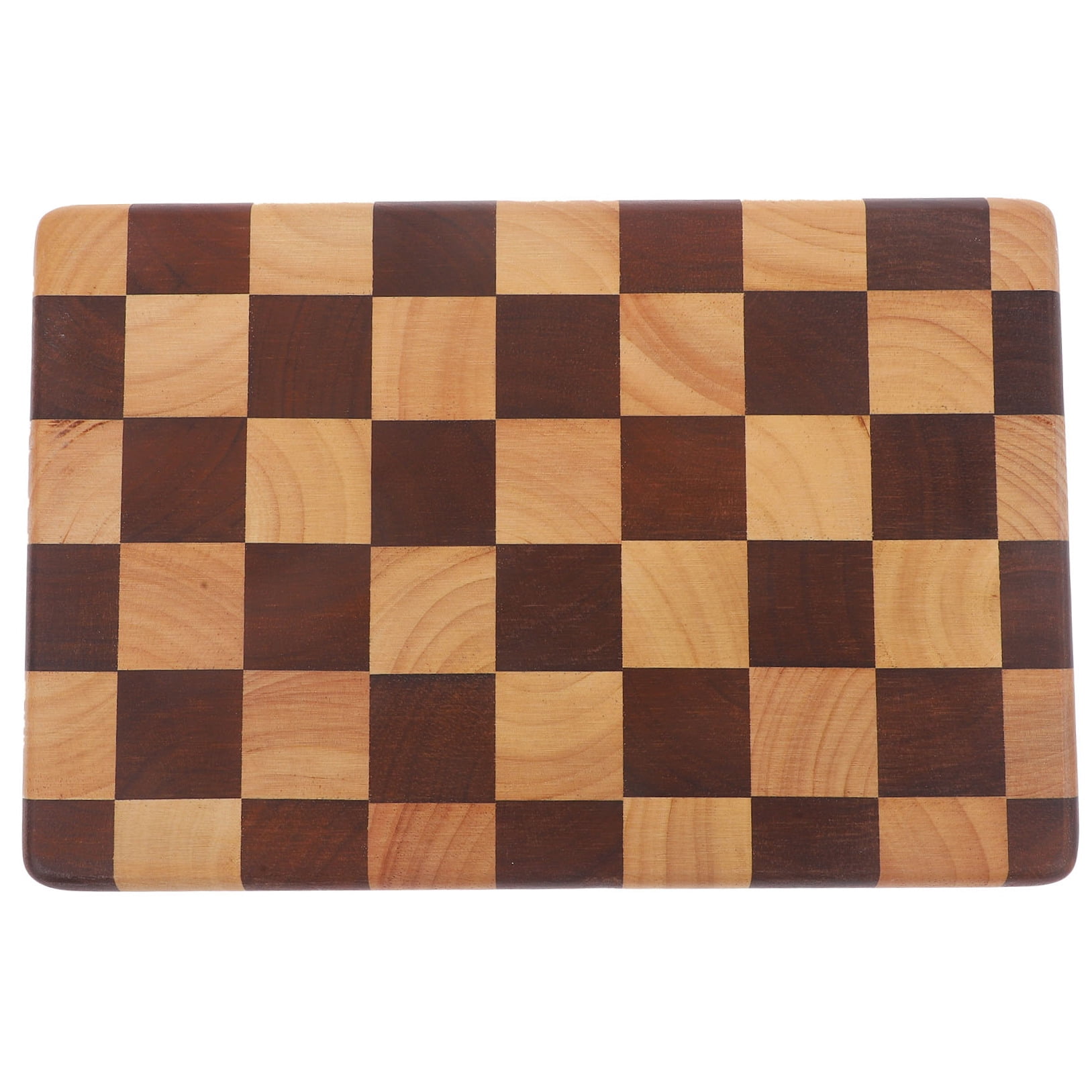 OUNONA Stable Backing Meal Prep Cutting Board Wood Checkerboard Patterned Cutting Board