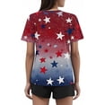 thumbnail image 4 of YLHFASHION T-Shirts Graphiques pour Femmes 4 Juillet Col Rond 2025 Drapeau Américain Manches Courtes Indépendance T-shirt d'Été Liquidation T-shirt à Manches Courtes pour Femmes, 4 of 5