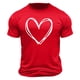 thumbnail image 3 of Tops para hombre, blusas y camisas de cuello redondo y manga corta para hombre. Camiseta/camisa informal de cuello redondo y manga corta con estampado de corazones para hombre. Tops de poliéster para, 3 of 5