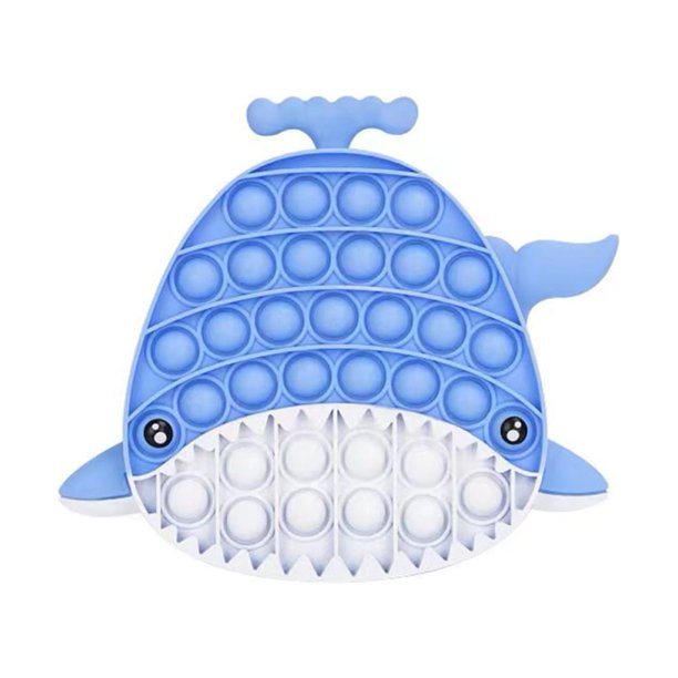 Juguete Inquieto Ballena de silicona Push Bubble Juguete antiestrés Fidget Necesidad especial Juguete educativo