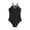 E179-Black, variant on hengsof Solid Color Crisscross Back One Piece Swimsuit for Girls Tank Style Bathing Suit with Adjustable Ties Quick Dry Modest Swimwear for Teens Size 8-12 Years