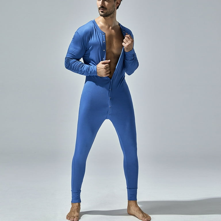 Tao Tao Men's Cotton Thermal Underwear Union Suits Henley