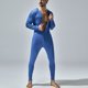 thumbnail image 4 of Pijama ajustado de poliéster para hombre, de color liso, con cuello redondo, manga larga y botones, a la moda, 4 of 7