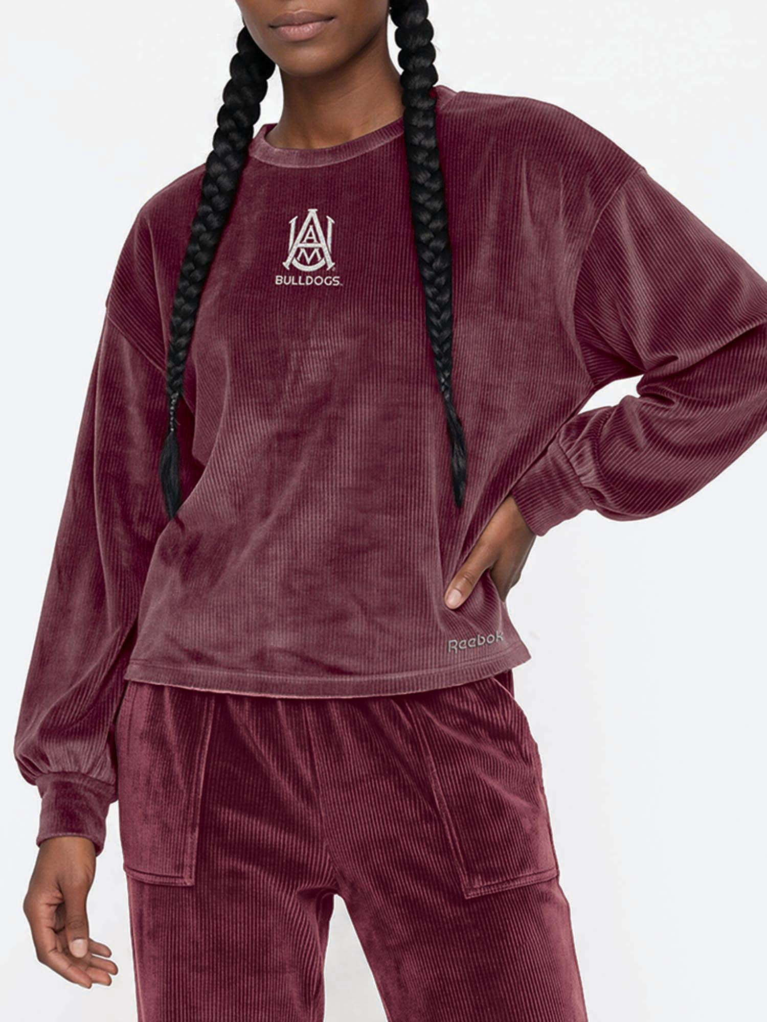 Alabama A&M Bulldogs Reebok Womens Crew Neck Pullover with Balloon Sleeves