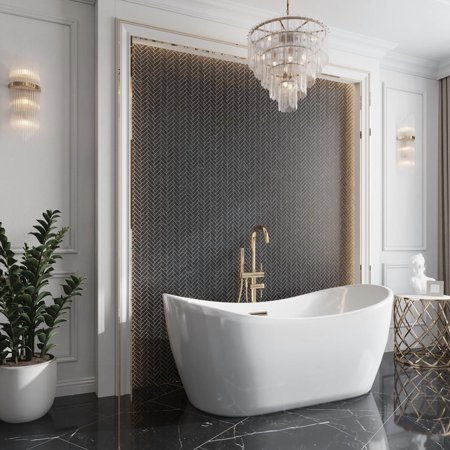 Aloha 11 x 13 in. Polished Black with White Vein Glass, Recycled Glass Mosaic Herringbone Wall and Floor Tile (9.63 sq ft/case) - 10 Pack