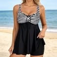 thumbnail image 2 of XIAOCHA Tankini Swimsuit For Women Wide Strap Floral Print Ruched Peplum Hem Bathing Suits Quick Drying Flattering Beach Swimsuits, 2 of 4