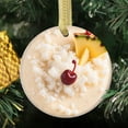 thumbnail image 3 of Pina Colada Tropical Cocktail Drink Coconut & Pineapple Food Double Sided Ceramic Foodie Novelty Holiday Christmas Xmas Tree Ornament Gift Accessory (Flat Printed Design, NOT 3D), 3 of 3