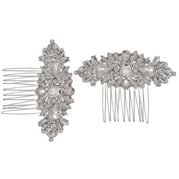 ETHZZLE 1Pc Crystal Silver Hair Clip Comb Decor Tuck Comb for Elegant Hairstyles