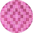 thumbnail image 1 of Ahgly Company Indoor Round Abstract Pink Modern Area Rugs, 7' Round, 1 of 4