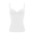 thumbnail image 3 of WTXUE Womens Summer Tops Tank Tops with Built in Bras, Women's Solid Color with Bra Pads Scoop Neck Sleeveless Sleeveless Built-in Bra Leisure Camisole, White, 3 of 6