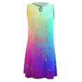 thumbnail image 3 of Gibobby Vestido corto casual para mujer Vestido suelto de verano para mujer, sin mangas, con estampado floral, cuello en V, ahuecado, vestido informal de p(Morado,M), 3 of 5